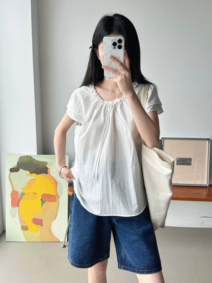 パープルサマークロップトップ