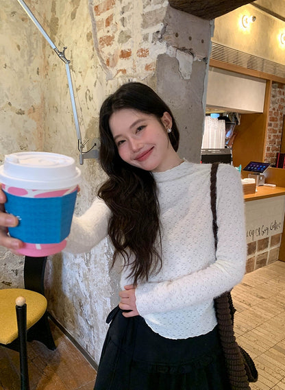 エレガントニットレーストップ