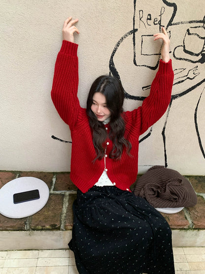 チャンキー ニット カーディガン