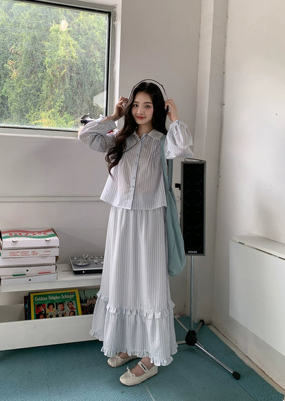 ストライプツーピースセット