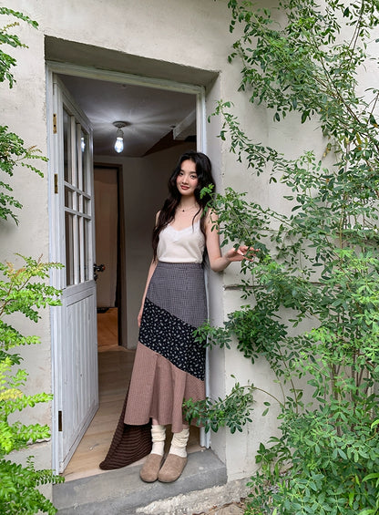 レトロ花柄マキシスカート