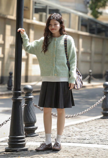 グリーンニットカーディガン