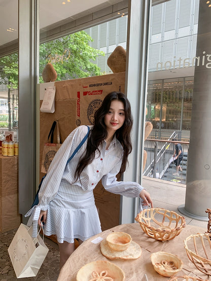 シックフリルハイウエストワンピース