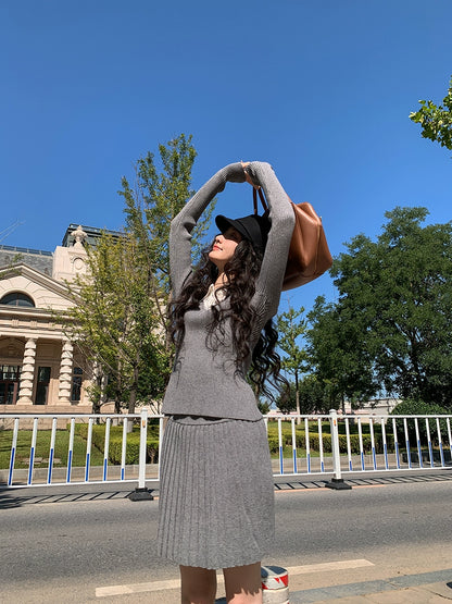 グレーポロカジュアルセット