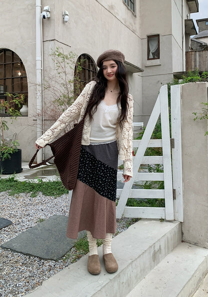 レトロ花柄マキシスカート