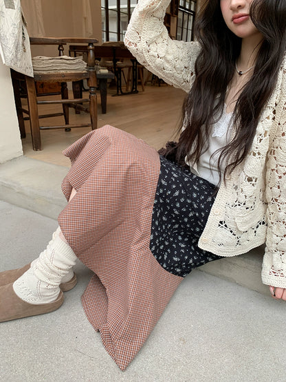 レトロ花柄マキシスカート