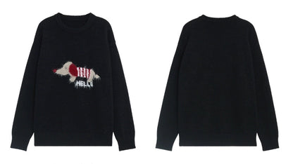 コージー紺ニットプルオーバー