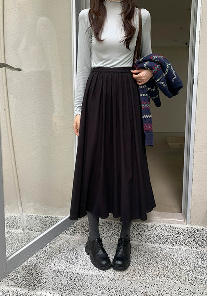 シックハイウエストプリーツスカート