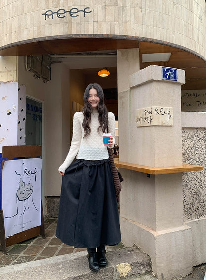 エレガントニットレーストップ