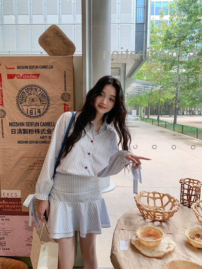 シックフリルハイウエストワンピース