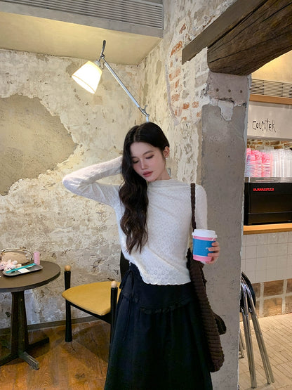 エレガントニットレーストップ