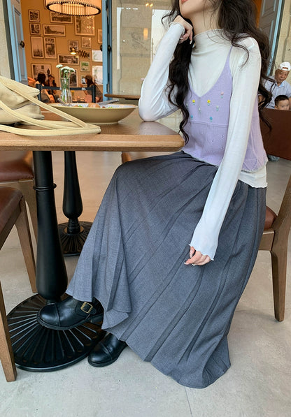 シックハイウエストプリーツスカート