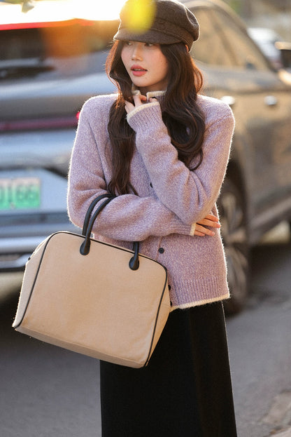 ロマンティック・ホワイト・ウール・カーディガン