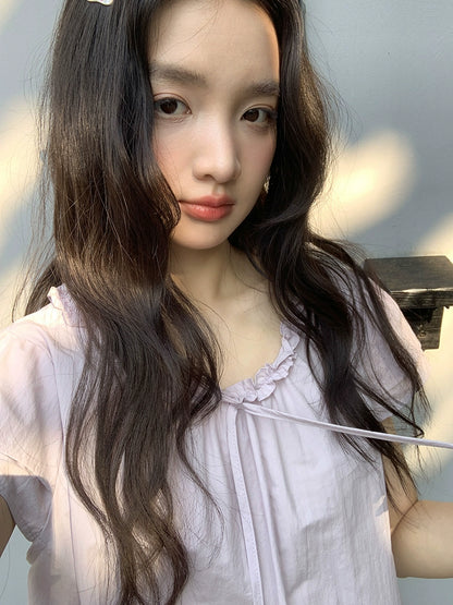 パープルサマークロップトップ