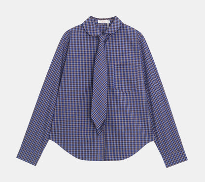 レトロチェックルーズブラウス