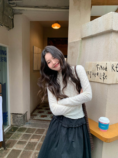 エレガントニットレーストップ