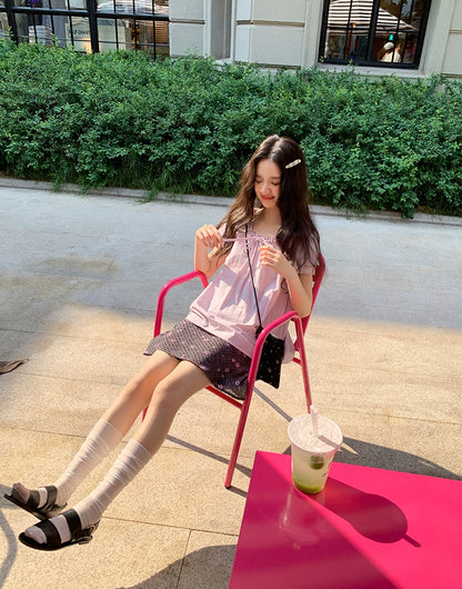 パープルサマークロップトップ