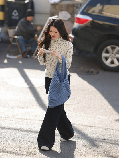 シック・フローラル・ハーフネック・シャツ