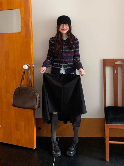 シックハイウエストプリーツスカート