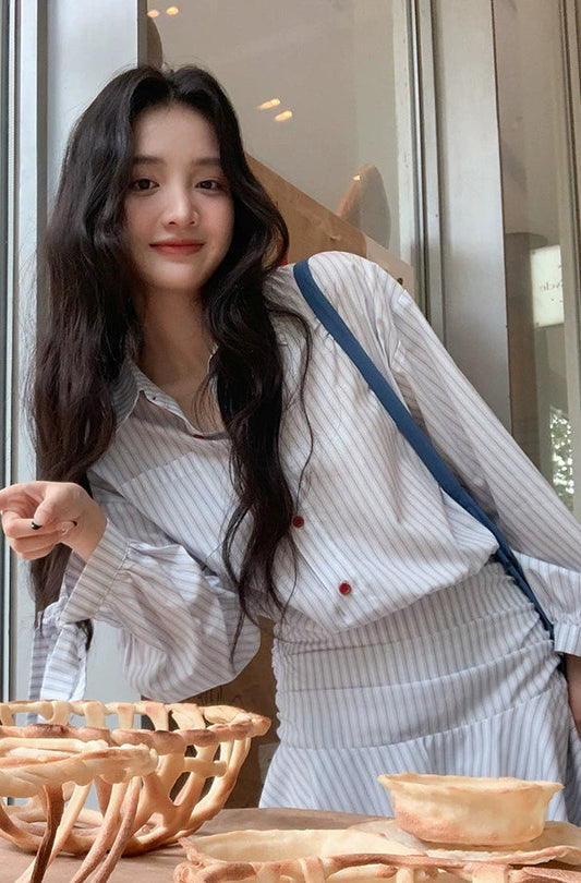 シックフリルハイウエストワンピース