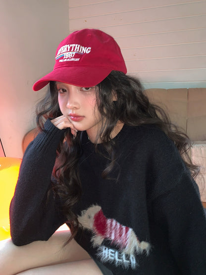 コージー紺ニットプルオーバー