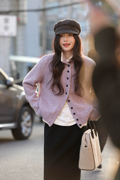 ロマンティック・ホワイト・ウール・カーディガン