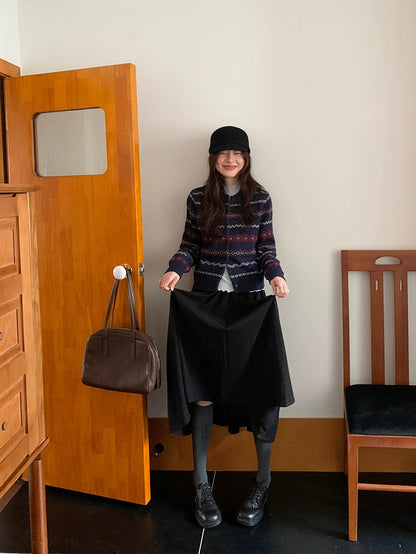 シックハイウエストプリーツスカート