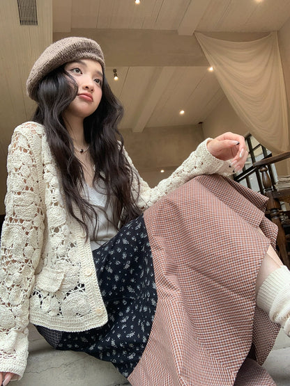 レトロ花柄マキシスカート