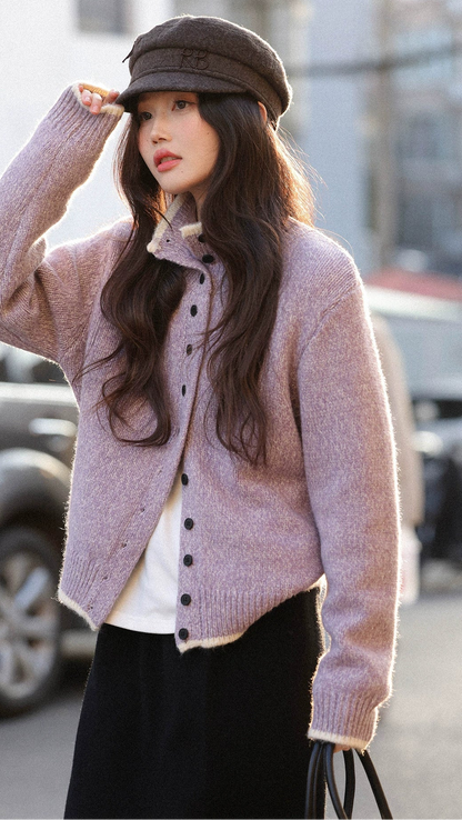 ロマンティック・ホワイト・ウール・カーディガン