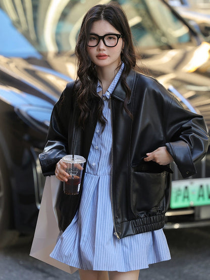 レトロブラックレザージャケット