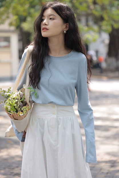 ルーズコットン長袖Tシャツ