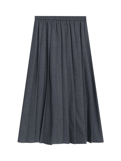 シックハイウエストプリーツスカート