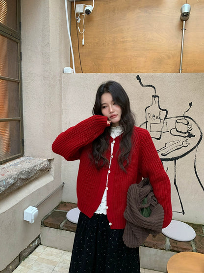 チャンキー ニット カーディガン