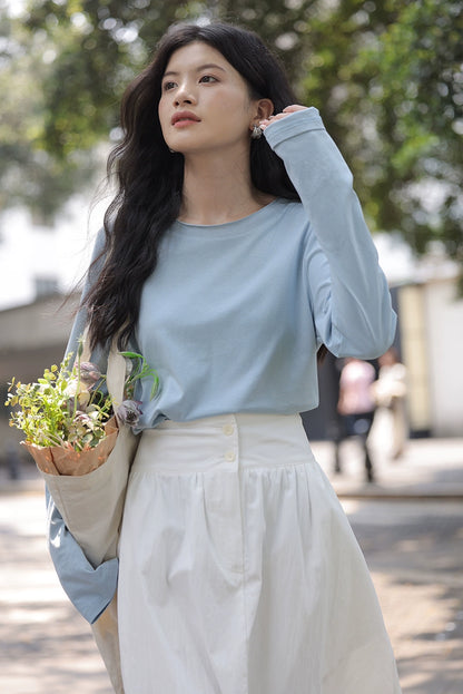 ルーズコットン長袖Tシャツ