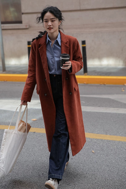 レトロブラウンコーデュロイブレザー