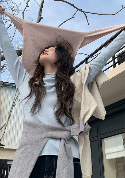 ペプラムニットトップ