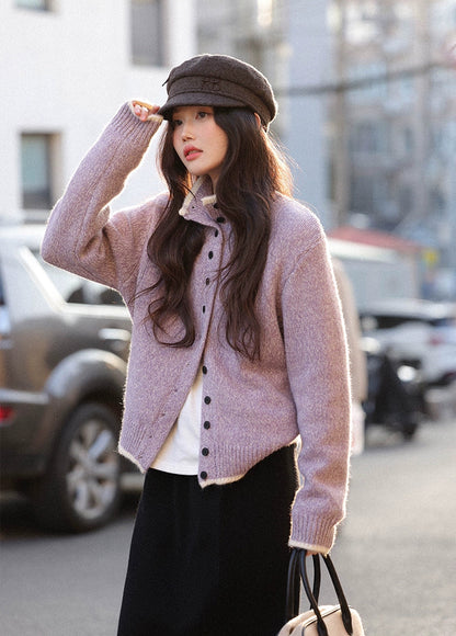 ロマンティック・ホワイト・ウール・カーディガン