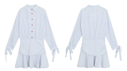 シックフリルハイウエストワンピース