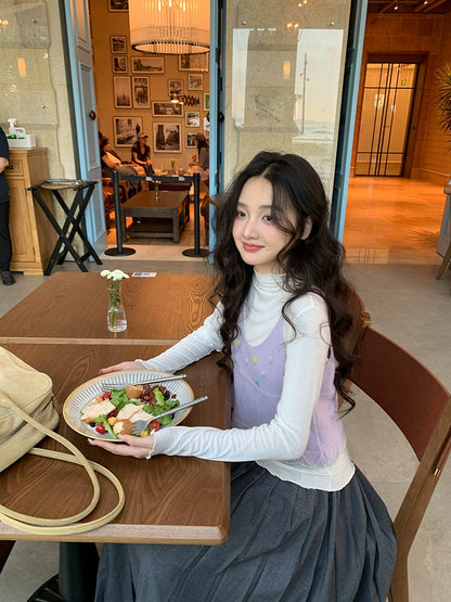 シックハイウエストプリーツスカート