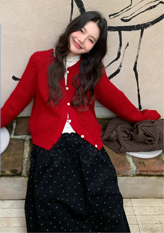 チャンキー ニット カーディガン