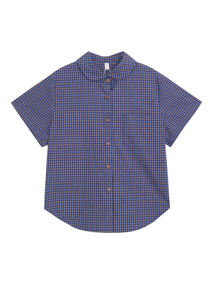 フレンチチェックサマーブラウス