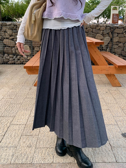 シックハイウエストプリーツスカート