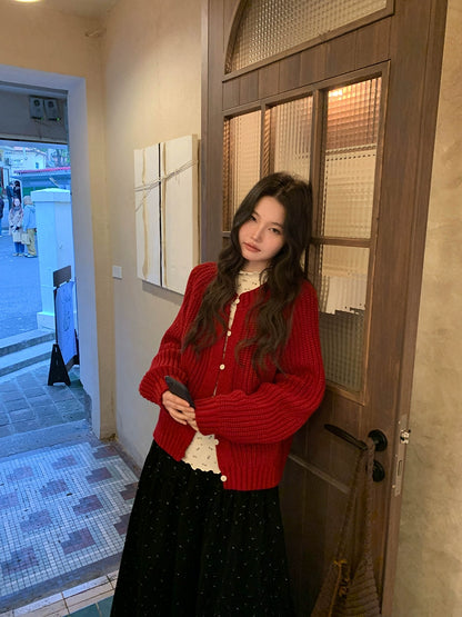 チャンキー ニット カーディガン