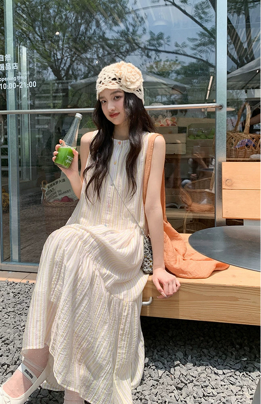 サマー ストライプ マキシドレス