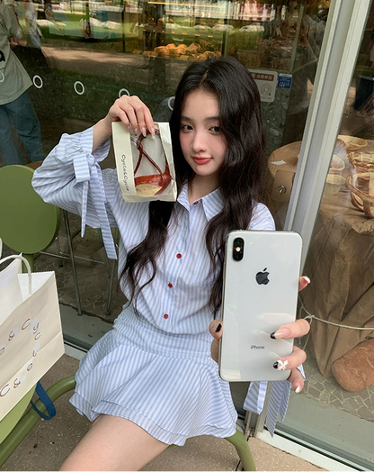 シックフリルハイウエストワンピース