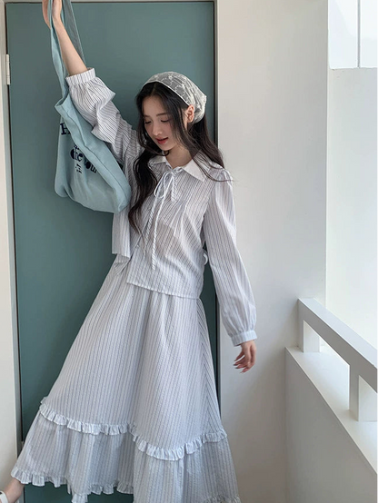 ストライプツーピースセット