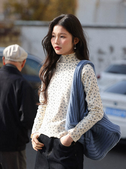 シック・フローラル・ハーフネック・シャツ