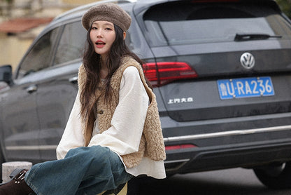 オーバーサイズバックルベスト