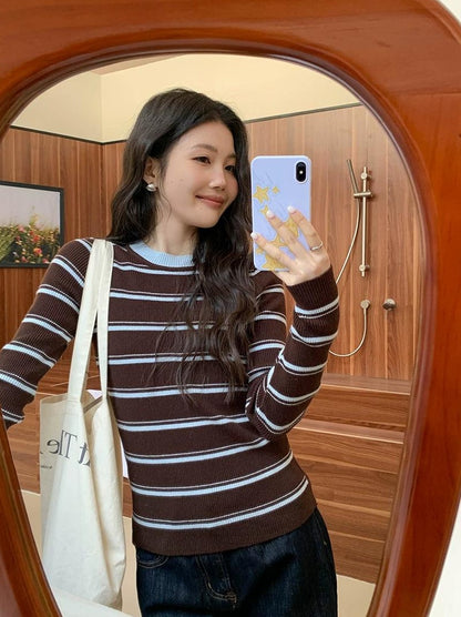 アーバンストライプニットトップ