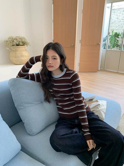 アーバンストライプニットトップ